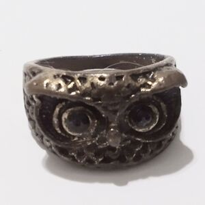 Vintage Owl's Head Brass Fashion Ring Size 7
